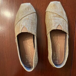 TOMS Women's Gold Shimmer Slip-On Shoes